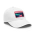 Neon watercolor charm baseball cap with white/light brown rectangle patch.