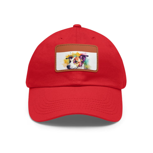 Adorable Jack Russell Cotton Cap with Light Brown Patch.