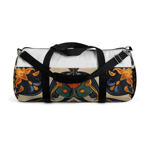 Luxurious Artisan Tiles duffel bag with bold geometric pattern.