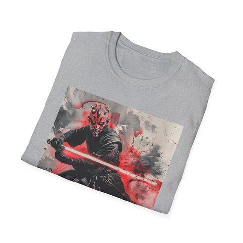 Charcoal cotton t-shirt with Darth Maul illustration and crew neck design