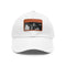 Stylish white cotton snapback with light brown rectangle patch.