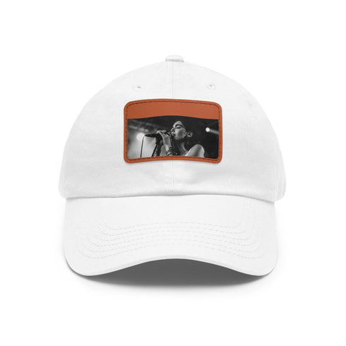 Dua Lipa Melody Snapback in White and Light Brown Vegan Cotton.