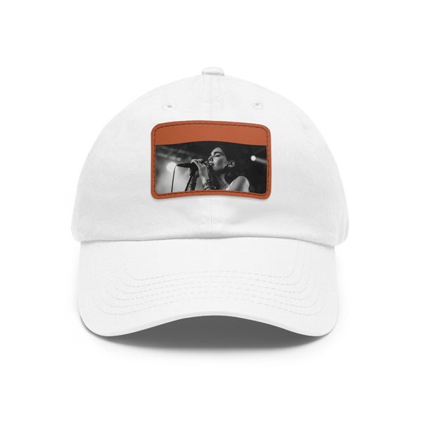 Dua Lipa Melody Snapback in White and Light Brown Vegan Cotton.