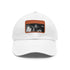 Stylish white cotton snapback with light brown rectangle patch.