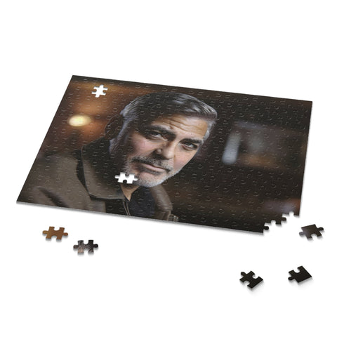 George Clooney jigsaw puzzle, Hollywood heartthrob image, 120 pieces, challenging.