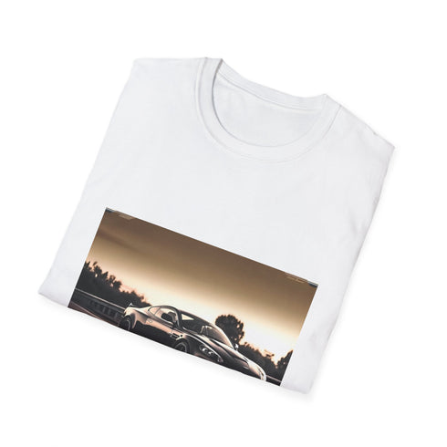 Charcoal cotton T-shirt with vibrant Aston Martin race car graphic