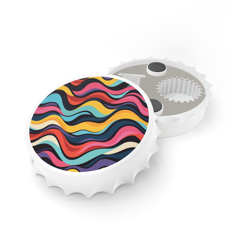 Retro Waves Pattern Bottle Opener
