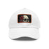 Gothic skull cap with intricate rose details on white rectangle patch.