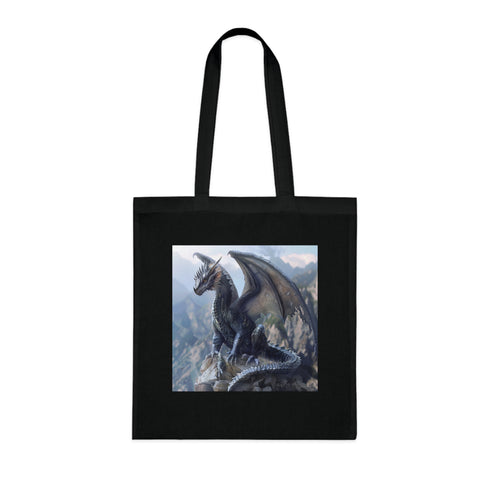 Dragon Flight Tote Bag - Black Cotton DTG Tote Bag - Accessories