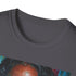 Charcoal T-shirt with Alicia Keys portrait, crew neck, and regular fit.