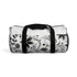 Black and White Curved Duffel Bag with Modern Bezier Design