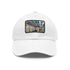 New York Subway Watercolor Snapback Hat in White with Light Brown Patch