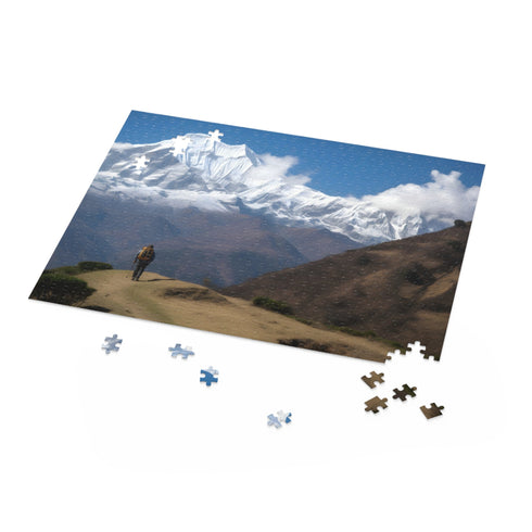 Annapurna Trekking Jigsaw Puzzle depicting scenic Nepal Annapurna views.