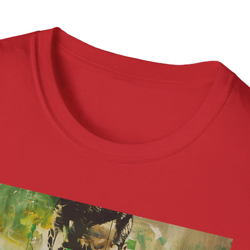 Charcoal crew neck cotton T-shirt featuring vibrant Green Lantern portrait