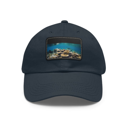 Great Barrier Reef themed white baseball cap with coral reef design