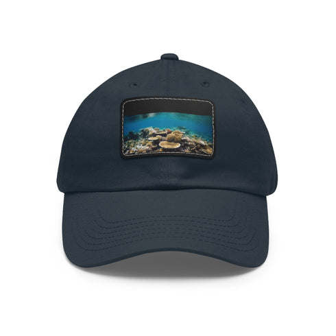 Great Barrier Reef Adventure cotton baseball cap with coral reef design.