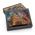 Vibrant Egyptian pyramids watercolor jigsaw puzzle, 120 pcs for hours of fun.
