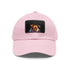 Jack Russell puppy baseball cap in white with light brown patch.