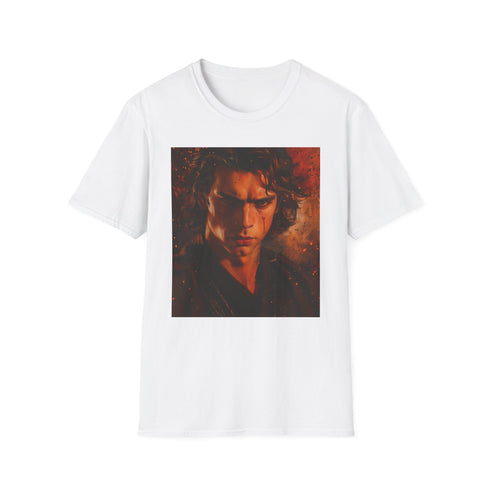Charcoal crew neck T-shirt with vibrant Anakin Skywalker portrait design