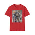 Charcoal cotton t-shirt featuring watercolor Fallout Power Armor graphic regular fit