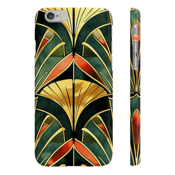 Art Deco Style Abstract Geometry Phone Case Glossy iPhone 7 Plus Unique Vintage Glamour.