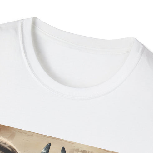 Charcoal cotton T-shirt with a whimsical llama reading book graphic