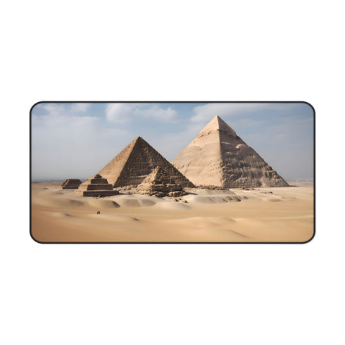 Exotic Giza Pyramid desk mat for workspace inspired by ancient Egypt