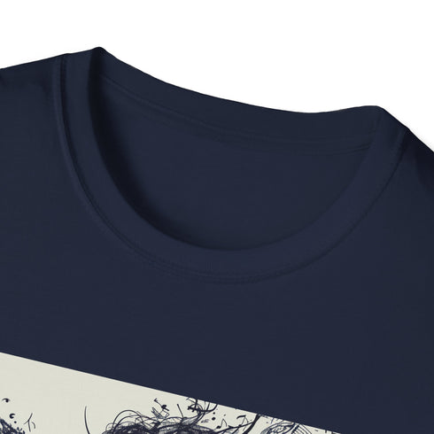 Charcoal cotton T-shirt featuring dancer silhouette with musical note design