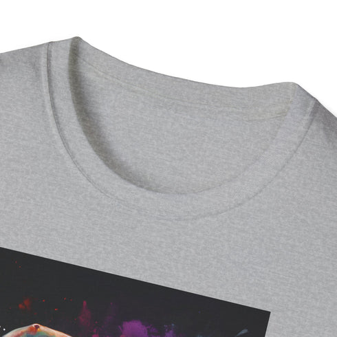 Charcoal cotton T-shirt featuring detailed elephant graphic regular fit crew neck