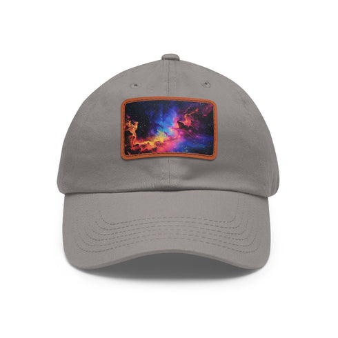 Neon space galaxy baseball cap with cosmic design.