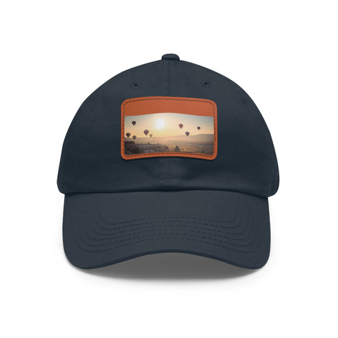 Cappadocia Dreamscape Baseball Cap, White/Light Brown Rectangle Unisex Hat.
