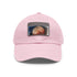 Mars Dreams watercolor baseball cap in white with light brown patch.