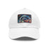White London Underground Watercolor cotton hat with light brown patch.