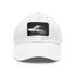 Stylish Icelandic Adventure Snapback Cap in White with Light Brown patch