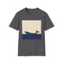 Charcoal crew neck t-shirt with minimalist whale design breathable cotton fabric