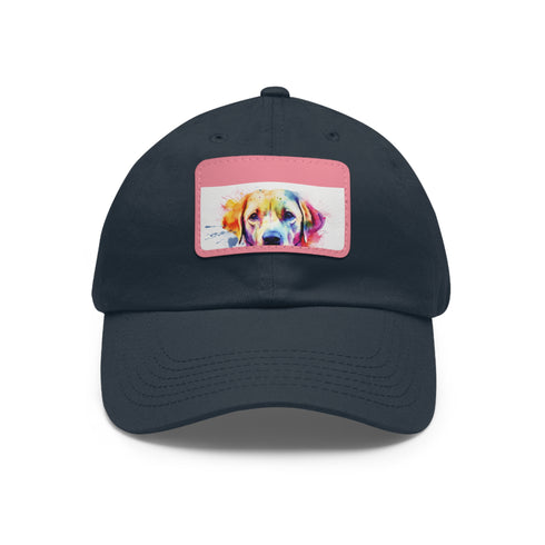 Lovable Lab Cap in White with Light Brown Patch for Unisex
