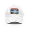 Galapagos Explorer Baseball Cap in White with Light Brown patch.