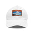 Galapagos Explorer white baseball cap with light brown patch icon