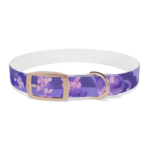 Lavender Fields Dog Collar in Black Onyx: Stylish luxury for pets.