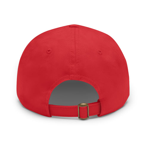 White Mushroom Magic Trucker Hat with Light Brown Rectangle Patch