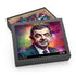 Vibrant neon Rowan Atkinson watercolor puzzle 10" x 8" (120 pcs)