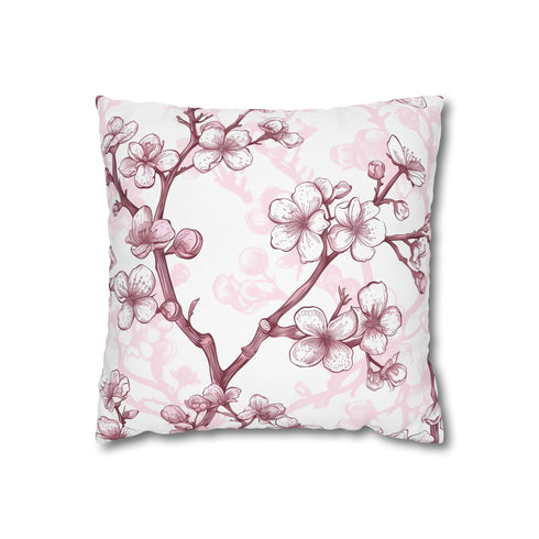 Pink & White Cherry Blossom Pillowcase - Create a serene oasis with this seamless pattern in delightful shades.