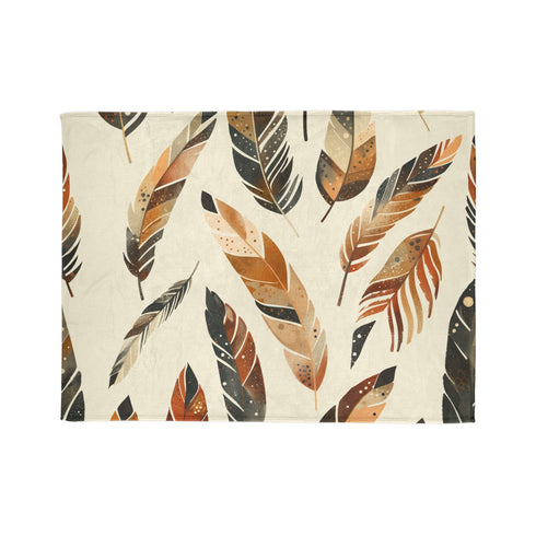 Boho feathered dream blanket; 30'' x 40'' sublimation print.