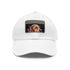 Beagle Babe Baseball Cap in White with Light Brown Patch