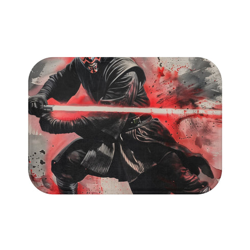 DoubleBladed Menace Bath Mat with electrifying Darth Maul design.