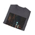 Charcoal DTG cotton t-shirt with vibrant city lights graphic in regular fit