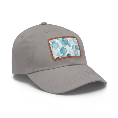 Ocean Gaze Baseball Cap - Ice blue water pattern on white cap