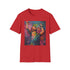 Charcoal cotton crew neck T-shirt with vibrant Coldplay portrait design