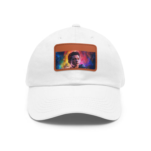 - Vibrant Tom Holland inspired neon watercolor baseball cap
- White hat with light brown patch and rectangular shape
