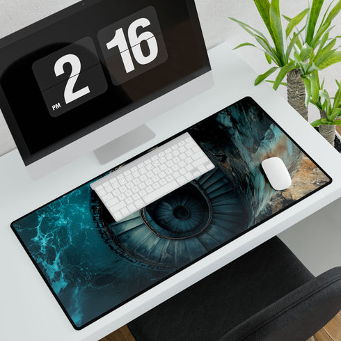 Spiral Staircase Leading into Ocean Tren Gaming XXL Extended Desk Mat